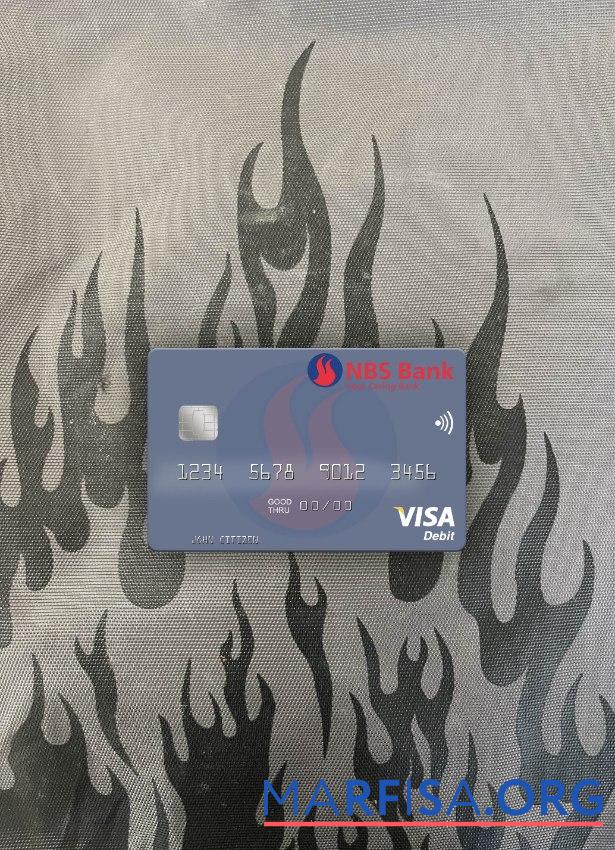 Blank Malawi NBS Bank visa debit card photolook front sample